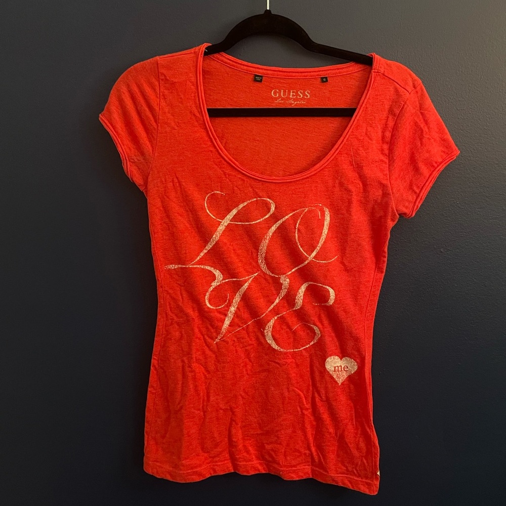 Guess LOVE ME tshirt (red, small)
